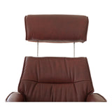 The Newton Swivel Recliner Chair & Matching Footstool – Chestnut Leather - thumbnail 6