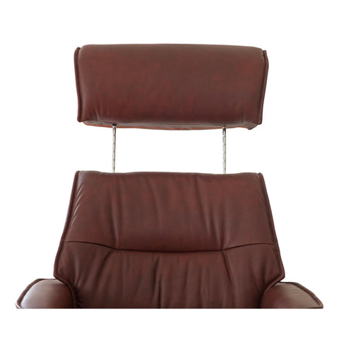 The Newton Swivel Recliner Chair & Matching Footstool – Chestnut Leather - image 6