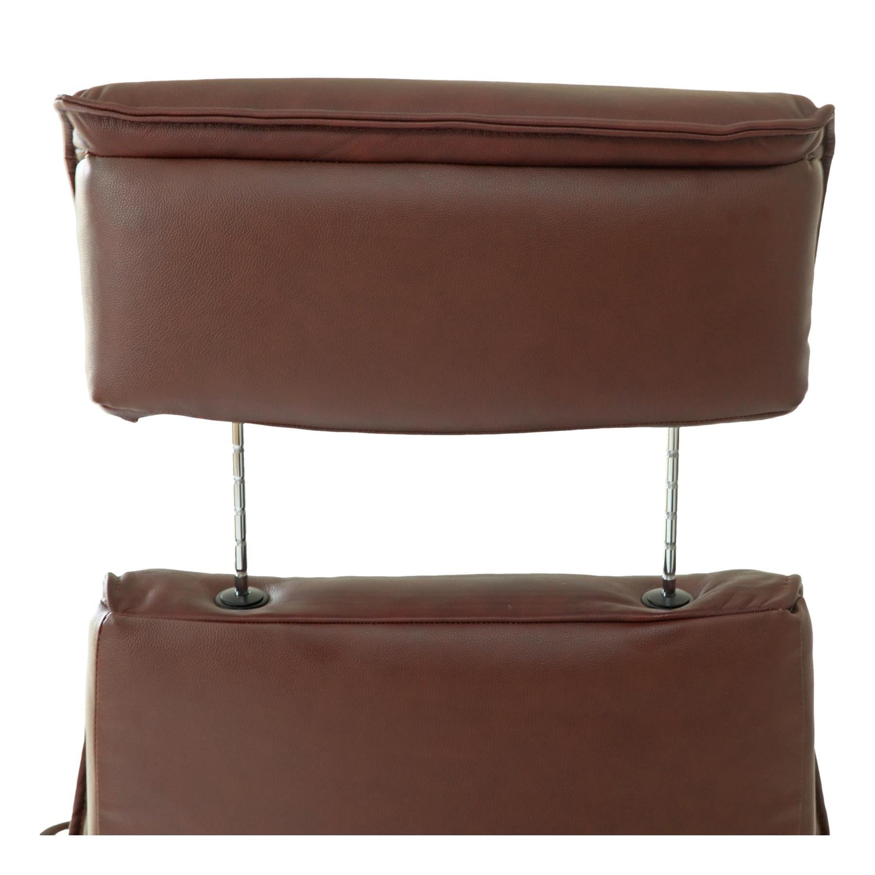 The Newton Swivel Recliner Chair & Matching Footstool – Chestnut Leather