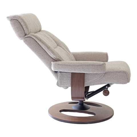 The Newton Swivel Recliner Chair & Matching Footstool – Mink Fabric - image 8