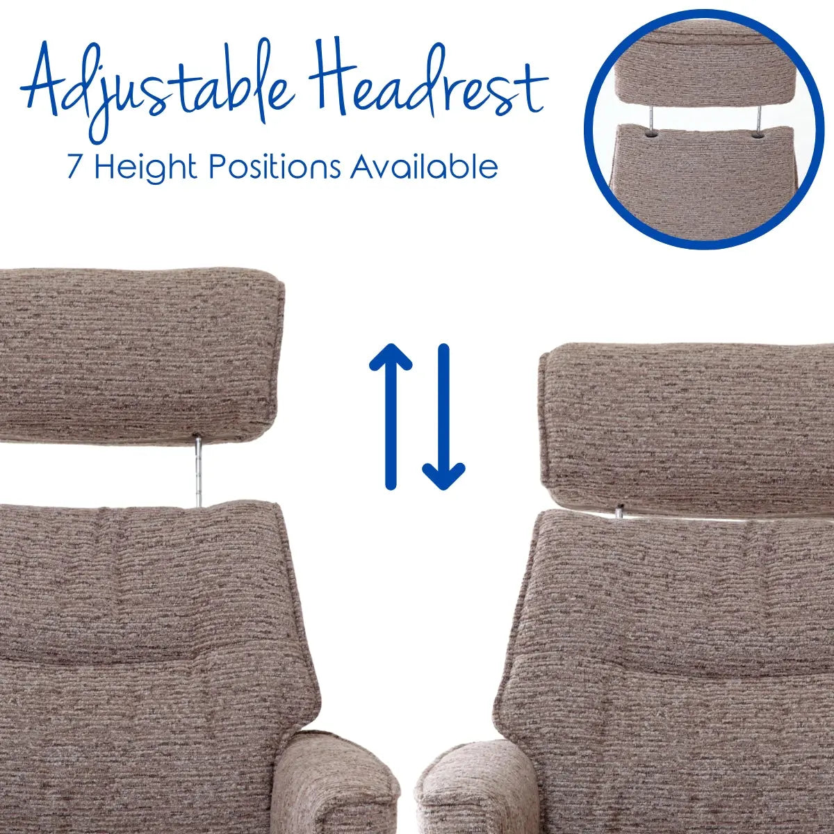The Newton Swivel Recliner Chair & Matching Footstool – Mink Fabric Morris Living