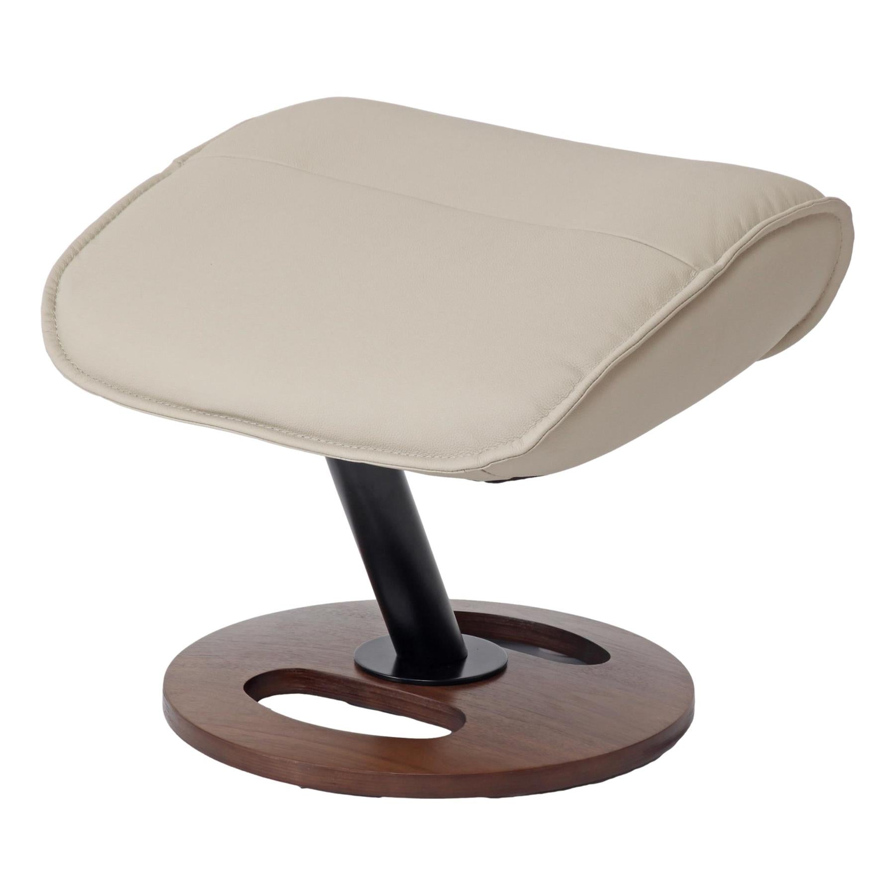 The Newton Swivel Recliner Chair & Matching Footstool – Mushroom Leather