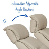 The Newton Swivel Recliner Chair & Matching Footstool – Mushroom Leather Morris Living - thumbnail 10