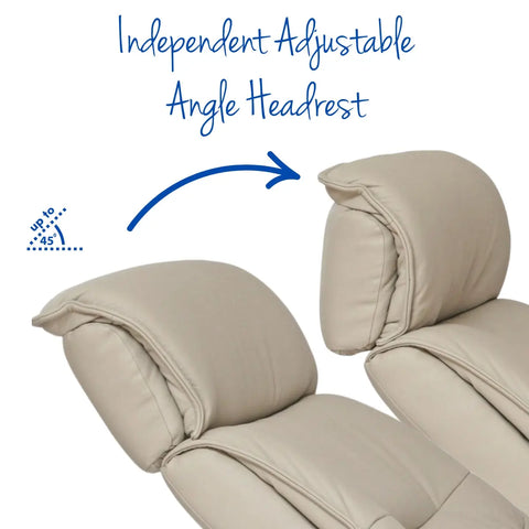 The Newton Swivel Recliner Chair & Matching Footstool – Mushroom Leather Morris Living - image 10