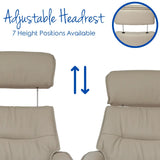 The Newton Swivel Recliner Chair & Matching Footstool – Mushroom Leather Morris Living - thumbnail 11