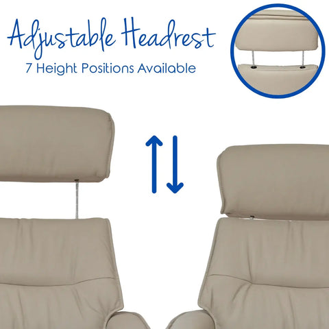 The Newton Swivel Recliner Chair & Matching Footstool – Mushroom Leather Morris Living - image 11