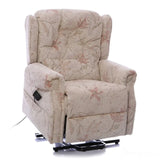 The Oldbury Riser Recliner / Lift & Tilt Chair, Beige Fabric with USB Charging Morris Living
