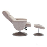 The Paddington - Swivel Recliner Chair & Matching Footstool in Champagne Fabric Morris Living
