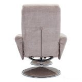 The Paddington - Swivel Recliner Chair & Matching Footstool in Champagne Fabric Morris Living