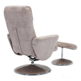 The Paddington - Swivel Recliner Chair & Matching Footstool in Champagne Fabric Morris Living