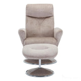The Paddington - Swivel Recliner Chair & Matching Footstool in Champagne Fabric Morris Living - thumbnail 3