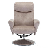 The Paddington - Swivel Recliner Chair & Matching Footstool in Champagne Fabric Morris Living - thumbnail 4
