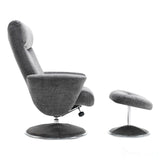 The Paddington - Swivel Recliner Chair & Matching Footstool in Graphite Grey Fabric Morris Living