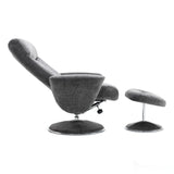 The Paddington - Swivel Recliner Chair & Matching Footstool in Graphite Grey Fabric Morris Living