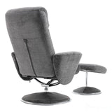 The Paddington - Swivel Recliner Chair & Matching Footstool in Graphite Grey Fabric Morris Living