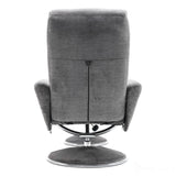 The Paddington - Swivel Recliner Chair & Matching Footstool in Graphite Grey Fabric Morris Living