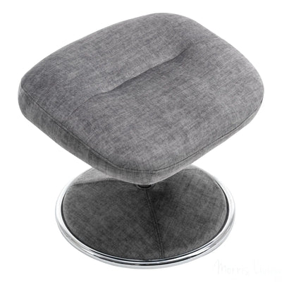 The Paddington - Swivel Recliner Chair & Matching Footstool in Graphite Grey Fabric Morris Living
