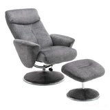 The Paddington - Swivel Recliner Chair & Matching Footstool in Graphite Grey Fabric Morris Living - thumbnail 7