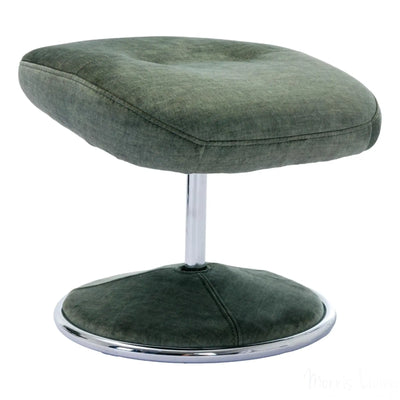 The Paddington - Swivel Recliner Chair & Matching Footstool in Moss Green Fabric Morris Living