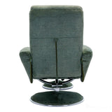 The Paddington - Swivel Recliner Chair & Matching Footstool in Moss Green Fabric Morris Living