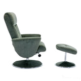 The Paddington - Swivel Recliner Chair & Matching Footstool in Moss Green Fabric Morris Living - thumbnail 6