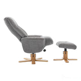 The Paris Swivel Recliner Chair & Footstool in Lille Charcoal Fabric Morris Living