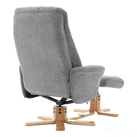The Paris Swivel Recliner Chair & Footstool in Lille Charcoal Fabric Morris Living - image 7