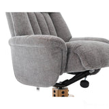 The Paris Swivel Recliner Chair & Footstool in Lille Charcoal Fabric Morris Living