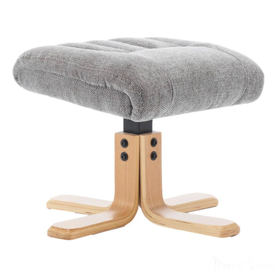 The Paris Swivel Recliner Chair & Footstool in Lille Charcoal Fabric Morris Living