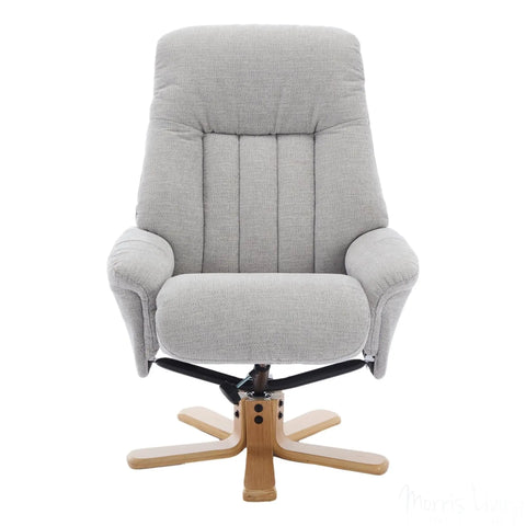 The Paris Swivel Recliner Chair & Footstool in Lille Cloud Fabric Morris Living - image 3