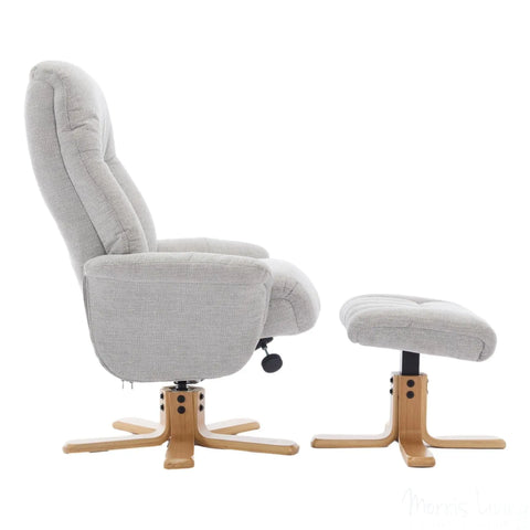 The Paris Swivel Recliner Chair & Footstool in Lille Cloud Fabric Morris Living - image 5