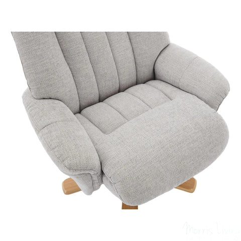 The Paris Swivel Recliner Chair & Footstool in Lille Cloud Fabric Morris Living - image 8