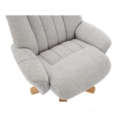 The Paris Swivel Recliner Chair & Footstool in Lille Cloud Fabric Morris Living
