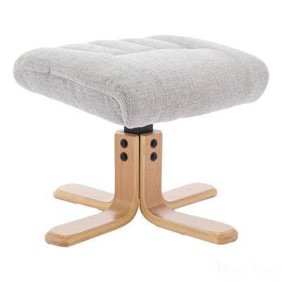 The Paris Swivel Recliner Chair & Footstool in Lille Cloud Fabric Morris Living