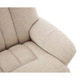 The Paris Swivel Recliner Chair & Footstool in Lille Sand Fabric - Refurbished Morris Living