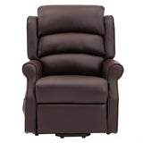 The Perth - Dual Motor Riser Recliner Mobility Chair in Brown Plush Faux Leather Morris Living - thumbnail 2
