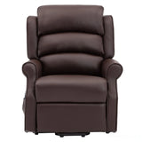 The Perth - Dual Motor Riser Recliner Mobility Chair in Brown Plush Faux Leather Morris Living