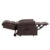 The Perth - Dual Motor Riser Recliner Mobility Chair in Brown Plush Faux Leather Morris Living - thumbnail 5