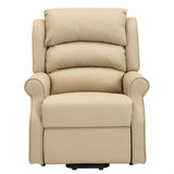 The Perth - Dual Motor Riser Recliner Mobility Chair in Cream Plush Faux Leather - Refurbished Morris Living
