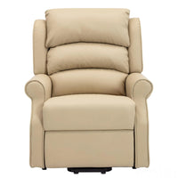 The Perth - Dual Motor Riser Recliner Mobility Chair in Cream Plush Faux Leather - Refurbished Morris Living
