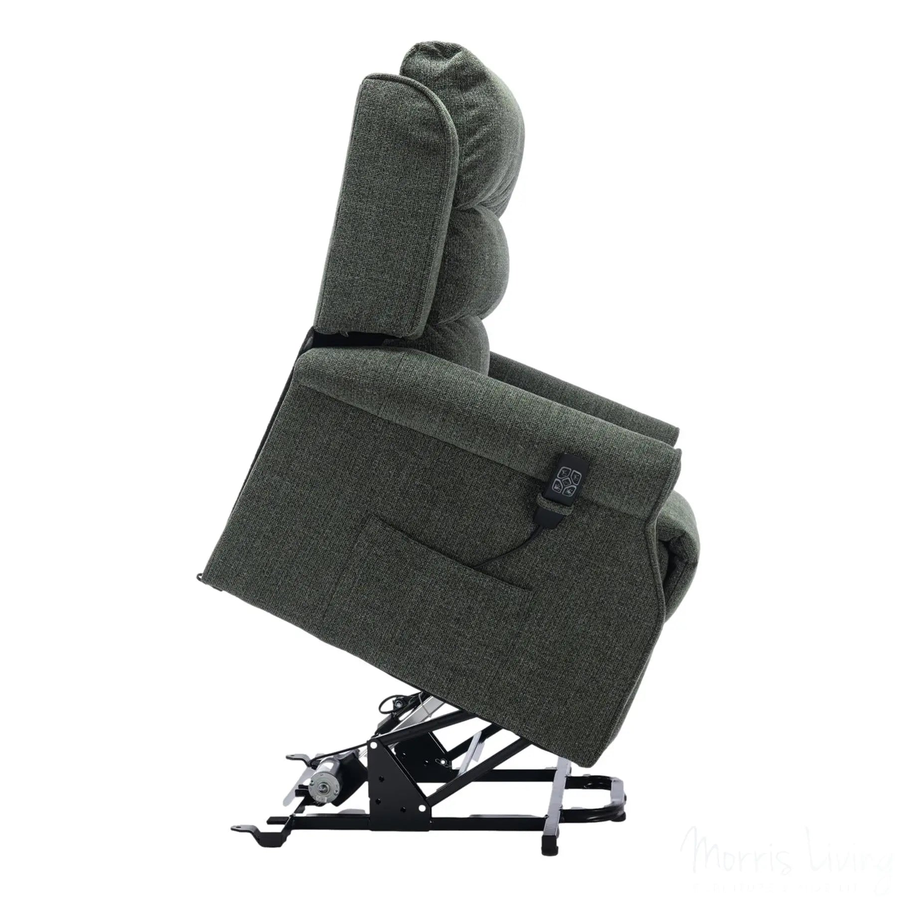 The Perth - Dual Motor Riser Recliner Mobility Chair in Fern Green Fab ...