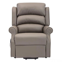 The Perth - Dual Motor Riser Recliner Mobility Chair in Grey Plush Faux Leather - Refurbished Morris Living