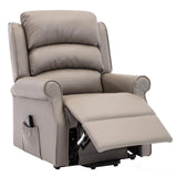 The Perth - Dual Motor Riser Recliner Mobility Chair in Grey Plush Faux Leather - Refurbished Morris Living