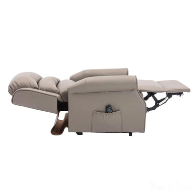 The Perth - Dual Motor Riser Recliner Mobility Chair in Grey Plush Faux Leather - Refurbished Morris Living