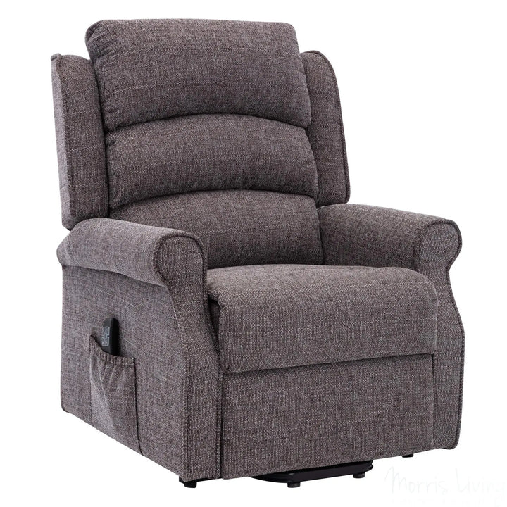 The Perth - Dual Motor Riser Recliner Mobility Chair in Lisbon Grey Fabric Morris Living - image 1