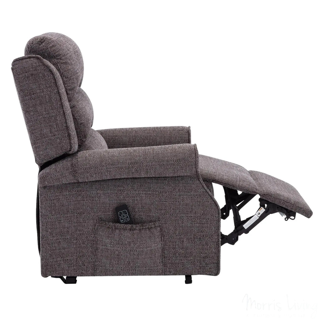 The Perth - Dual Motor Riser Recliner Mobility Chair in Lisbon Grey Fabric Morris Living