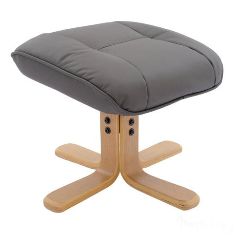 The Sardinia - Swivel Recliner Chair & Footstool in Cinder Genuine Leather Morris Living - image 7