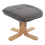 The Sardinia - Swivel Recliner Chair & Footstool in Cinder Genuine Leather Morris Living