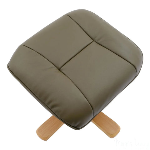 The Sardinia - Swivel Recliner Chair & Footstool in Olive Green Genuine Leather Morris Living - image 8