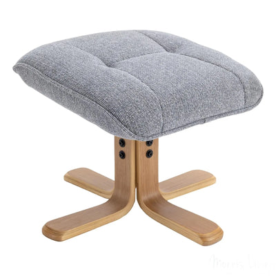 The Sardinia - Swivel Recliner Chair & Matching Footstool in Dove Fabric Morris Living